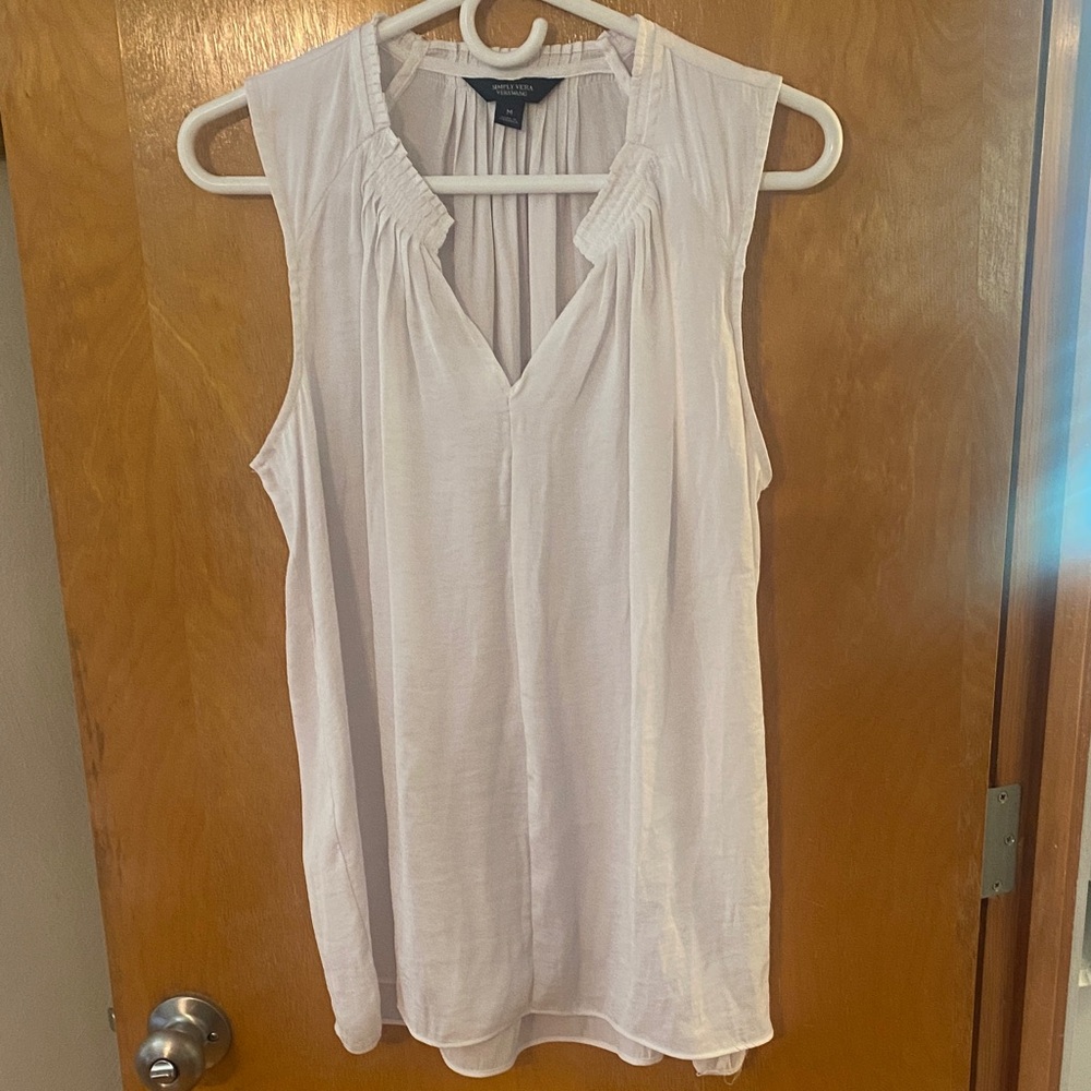 Simply Vera Vera Wang White Sleeveless Blouse